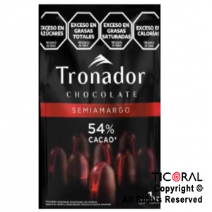 CHOCOLATE COBERTURA SEMIAMARGO 54 % CACAO TRONADOR X 1 KG x 1